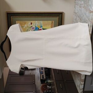 Tibi Silk Ivory Dress Cap Sleeve Cut-Out Back Size 12